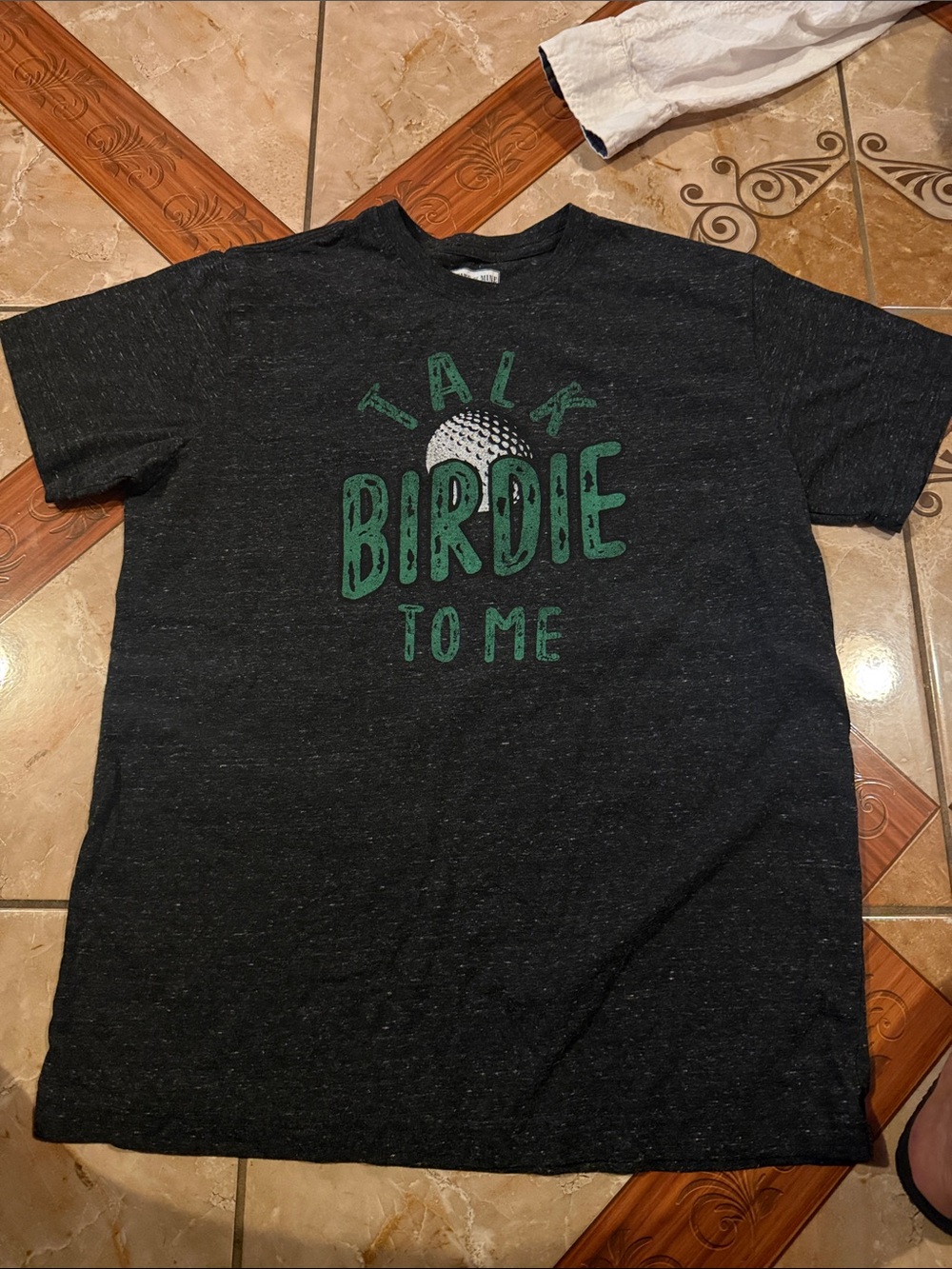 Talk Birdie To Me Graphic Tee - Black with Green Print
